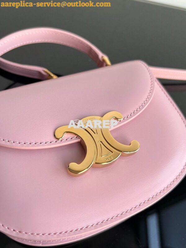 Replica Celine Mini Besace Clea In Shiny Calfskin 10L063 Rose 5