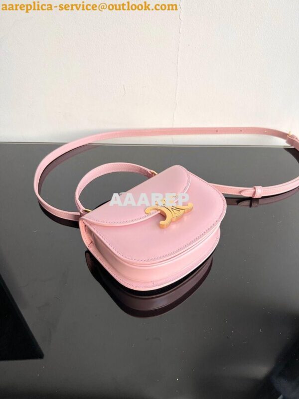 Replica Celine Mini Besace Clea In Shiny Calfskin 10L063 Rose 7