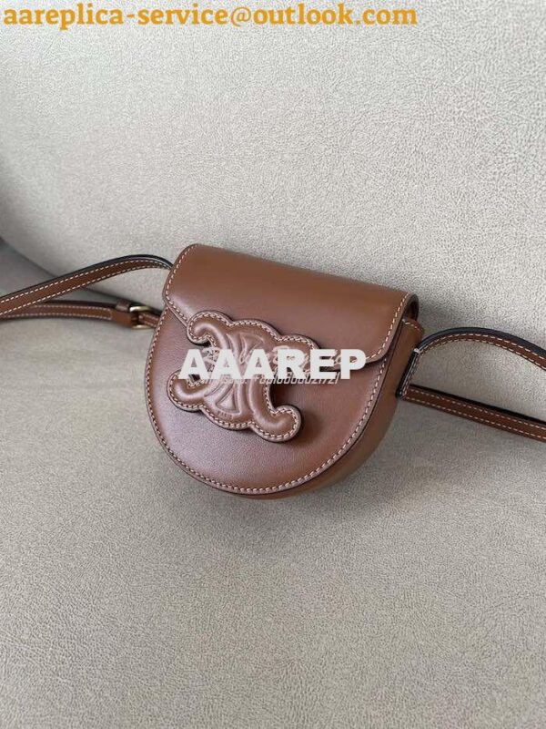 Replica Celine Mini Besace Cuir Triomphe In Smooth Calfskin 10J303 Tan 4