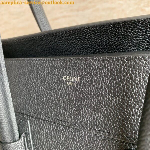 Replica Celine Mini Luggage Tote Bag In Black Drummed Calfskin 3