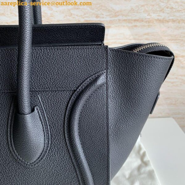 Replica Celine Mini Luggage Tote Bag In Black Drummed Calfskin 5