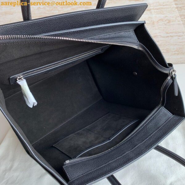 Replica Celine Mini Luggage Tote Bag In Black Drummed Calfskin 9