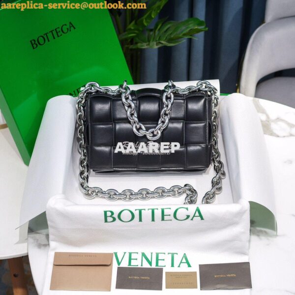 Replica Bottega Veneta BV The Chain Cassette 631421 Black w Silver Ch