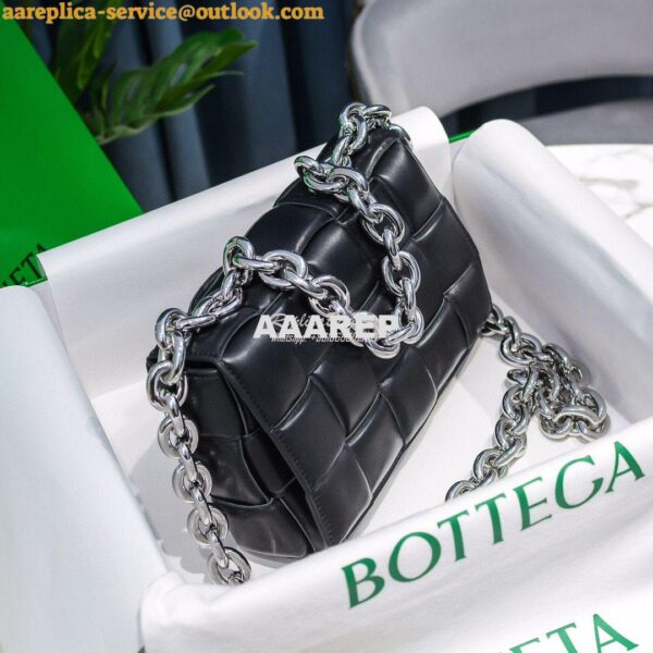 Replica Bottega Veneta BV The Chain Cassette 631421 Black w Silver Ch 5