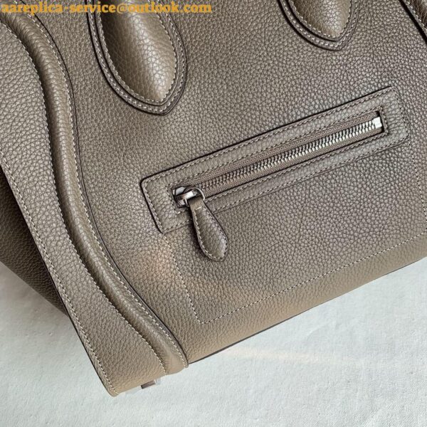 Replica Celine Mini Luggage Tote Bag In Souris Drummed Calfskin 11