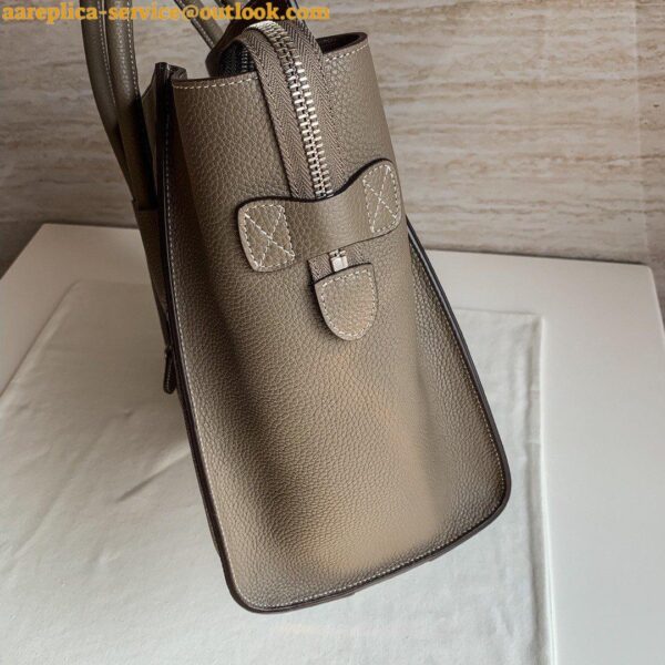 Replica Celine Mini Luggage Tote Bag In Souris Drummed Calfskin 12