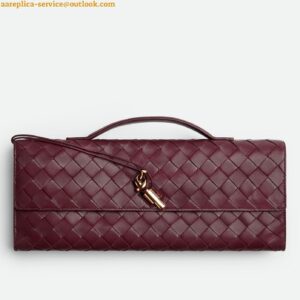 Replica Bottega Veneta Andiamo Clutch with Handle in Barolo Intrecciato Lambskin