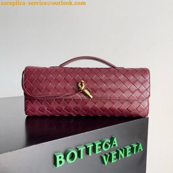 Replica Bottega Veneta Andiamo Clutch with Handle in Barolo Intrecciato Lambskin 6