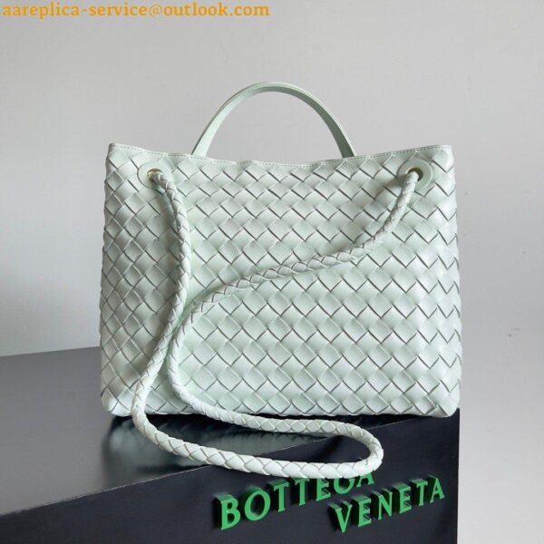 Replica Bottega Veneta Andiamo Medium Bag In Glacier Intrecciato Lambskin 12