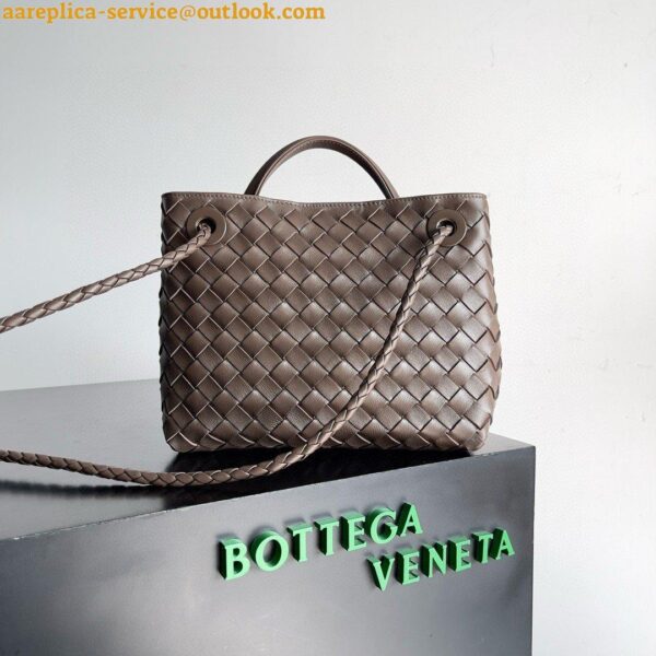 Replica Bottega Veneta Andiamo Small Bag in Kaki Intrecciato Lambskin 5