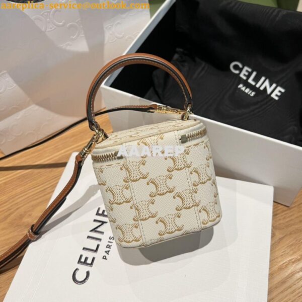 Replica Celine Mini Vanity Case In Triomphe Canvas And Calfskin 10J762 3