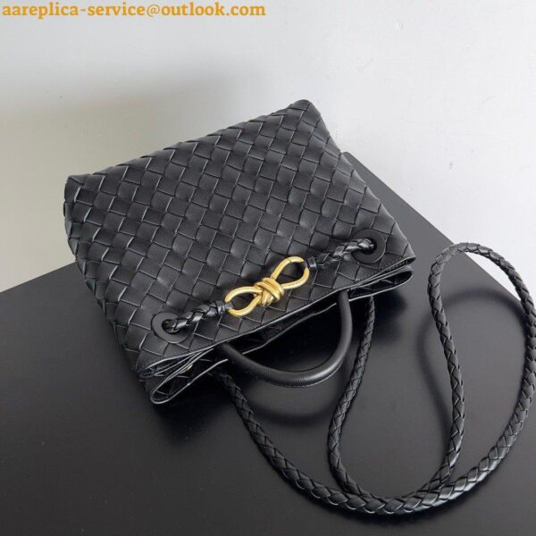 Replica Bottega Veneta Andiamo Small East/West Bag In Black Intrecciato Lambskin 4