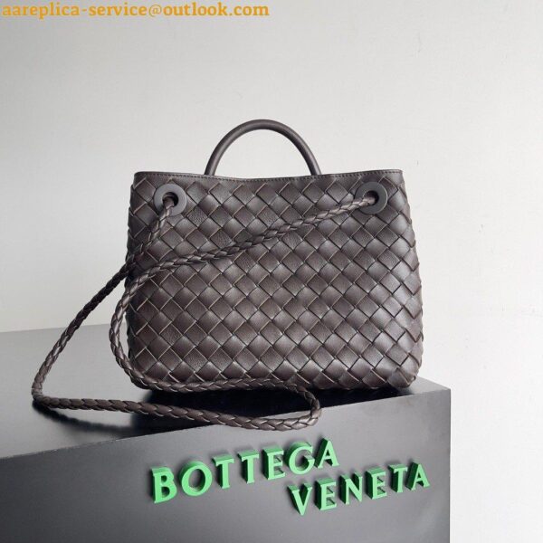 Replica Bottega Veneta Andiamo Small East/West Bag In Fondant Intrecciato Lambskin 11