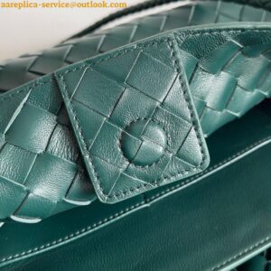 Replica Bottega Veneta Andiamo Small East/West Bag in Green Intrecciato Lambskin 2