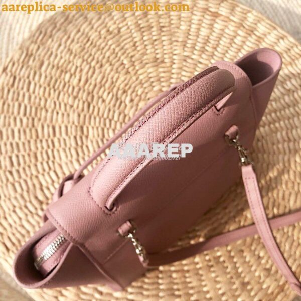 Replica Celine Nano Belt Bag Barbie Pink Grained Calfskin 185003 2