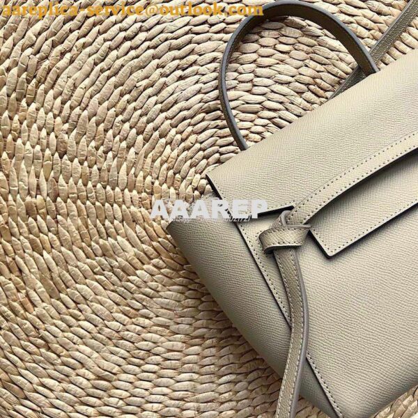 Replica Celine Nano Belt Bag Beige Grained Calfskin 185003 3