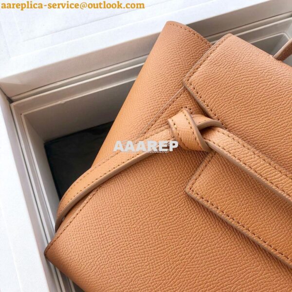 Replica Celine Nano Belt Bag Brown Grained Calfskin 185003 8