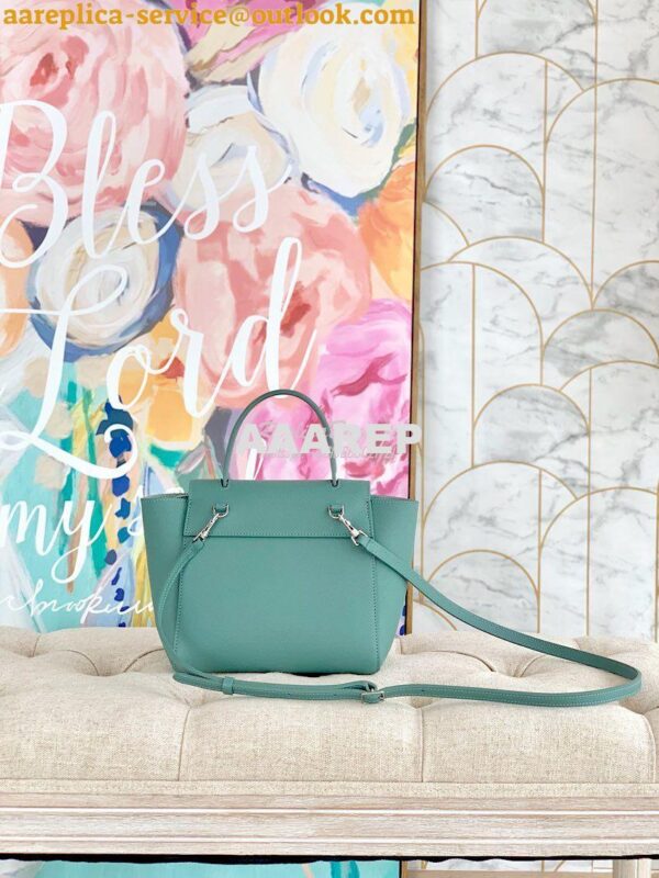 Replica Celine Nano Belt Bag Celadon Grained Calfskin 185003 9