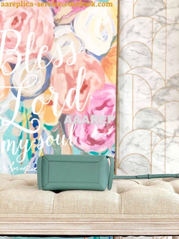 Replica Celine Nano Belt Bag Celadon Grained Calfskin 185003 10