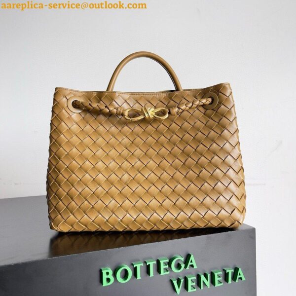 Replica Bottega Veneta Medium Andiamo Bag In Praline Intrecciato Lambskin 8