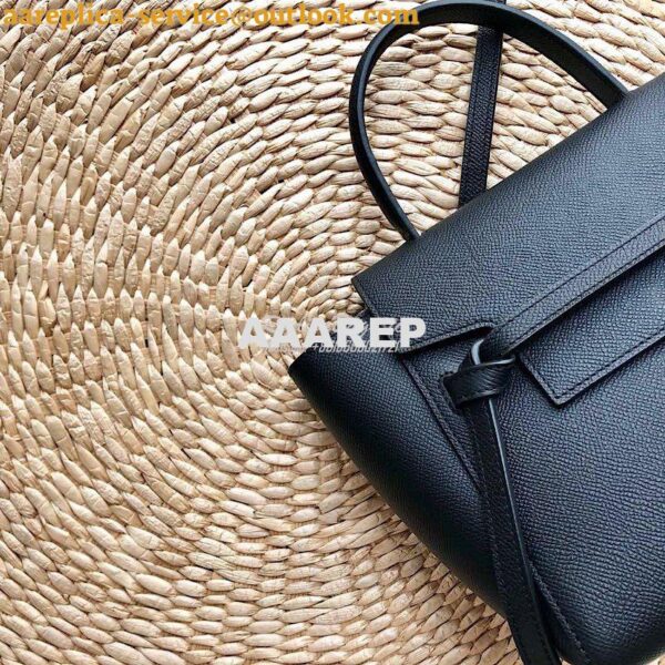 Replica Celine Nano Belt Bag In black Grained Calfskin 185003 5