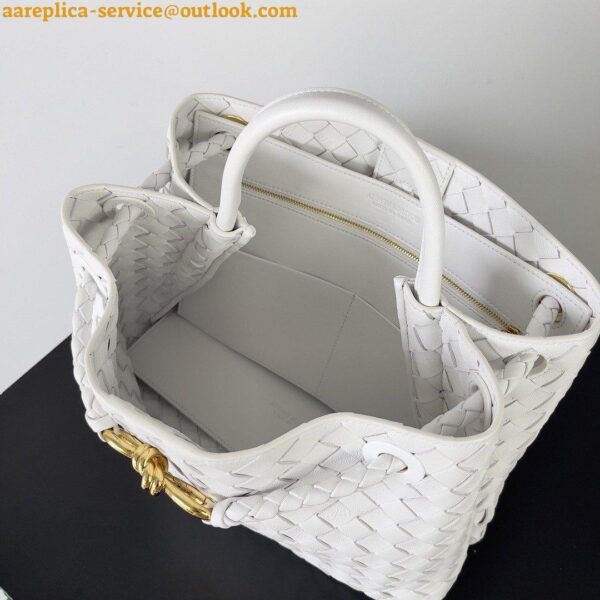 Replica Bottega Veneta Medium Andiamo Bag In White Intrecciato Lambskin 9