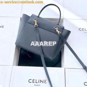 Replica Celine Nano Belt Bag In dark navy Grained Calfskin 185003 2