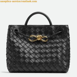 Replica Bottega Veneta Small Andiamo Bag In Black Intrecciato Lambskin