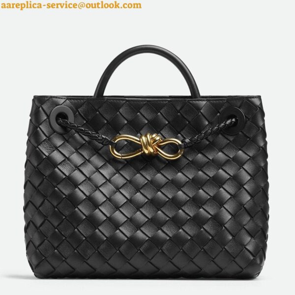 Replica Bottega Veneta Small Andiamo Bag In Black Intrecciato Lambskin 3