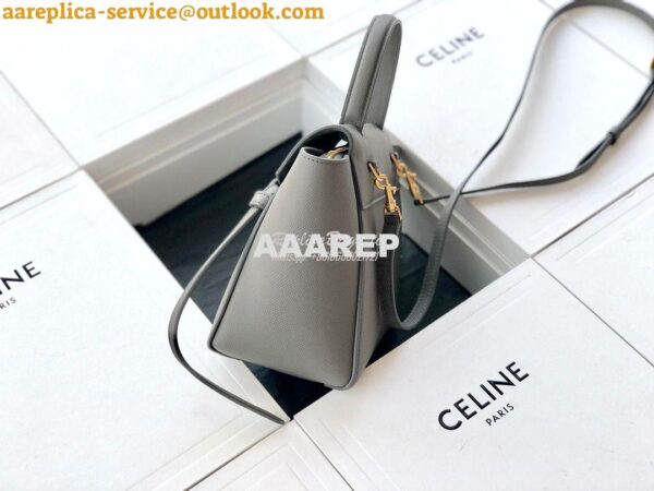 Replica Celine Nano Belt Bag In grey Grained Calfskin 185003 3