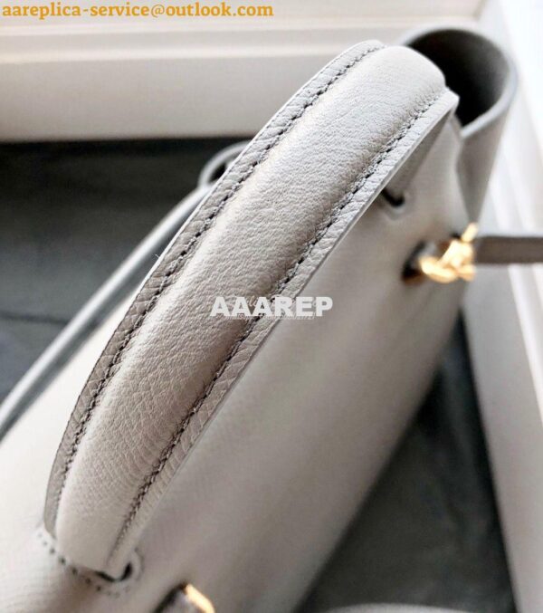 Replica Celine Nano Belt Bag In grey Grained Calfskin 185003 6