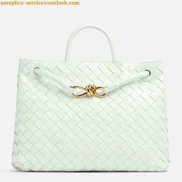 Replica Bottega Veneta Small Andiamo Bag In Glacier Intrecciato Lambskin 3