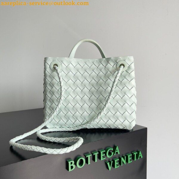 Replica Bottega Veneta Small Andiamo Bag In Glacier Intrecciato Lambskin 7