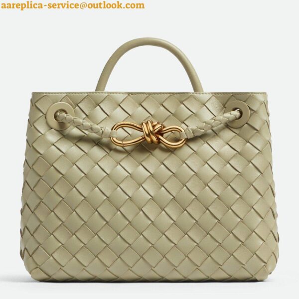 Replica Bottega Veneta Small Andiamo Bag In Travertine Intrecciato Lambskin 7