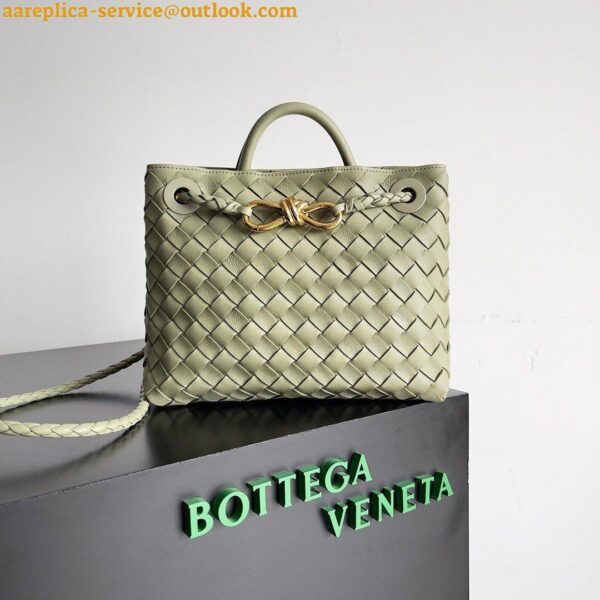 Replica Bottega Veneta Small Andiamo Bag In Travertine Intrecciato Lambskin 8