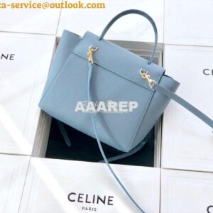 Replica Celine Nano Belt Bag Light Blue Grained Calfskin 185003 2