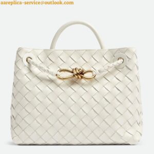 Replica Bottega Veneta Small Andiamo Bag In White Intrecciato Lambskin