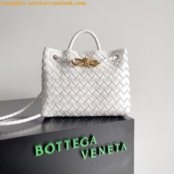 Replica Bottega Veneta Small Andiamo Bag In White Intrecciato Lambskin 6