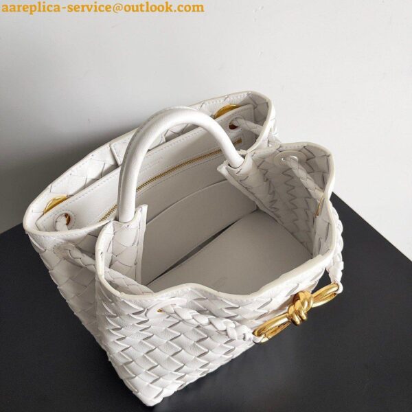 Replica Bottega Veneta Small Andiamo Bag In White Intrecciato Lambskin 8