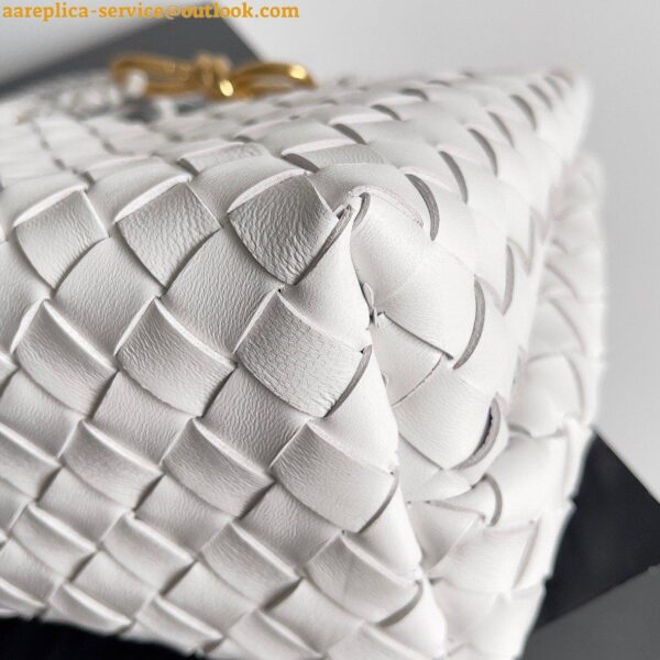 Replica Bottega Veneta Small Andiamo Bag In White Intrecciato Lambskin 9