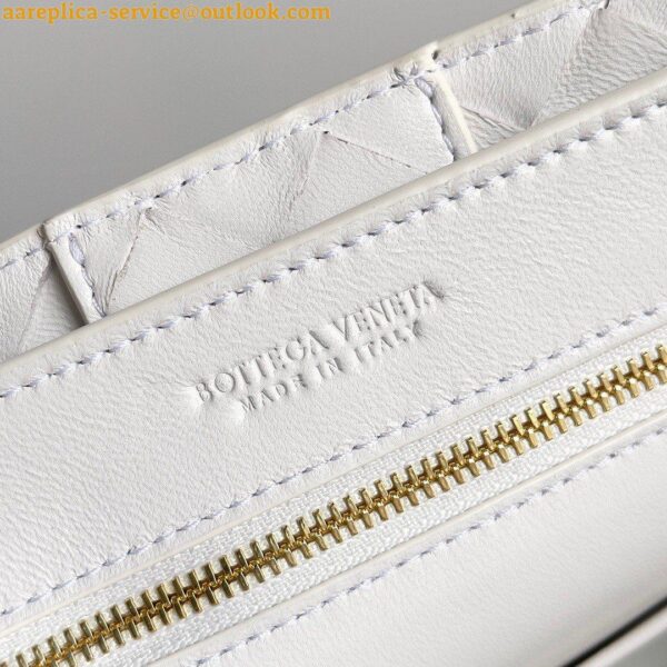 Replica Bottega Veneta Small Andiamo Bag In White Intrecciato Lambskin 10