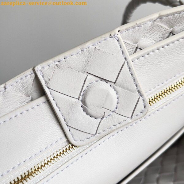 Replica Bottega Veneta Small Andiamo Bag In White Intrecciato Lambskin 11