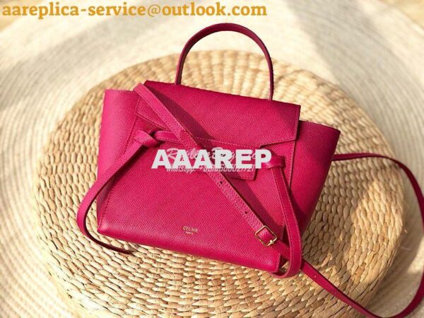Replica Celine Nano Belt Bag Pink Grained Calfskin 185003