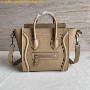 Replica Celine Nano Luggage Tote Bag In Dune Drummed Calfskin 2