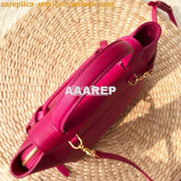 Replica Celine Nano Belt Bag Pink Grained Calfskin 185003 4