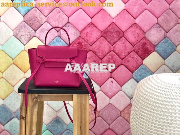 Replica Celine Nano Belt Bag Pink Grained Calfskin 185003 10