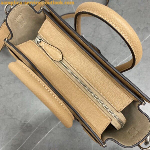 Replica Celine Nano Luggage Tote Bag In Dune Drummed Calfskin 12