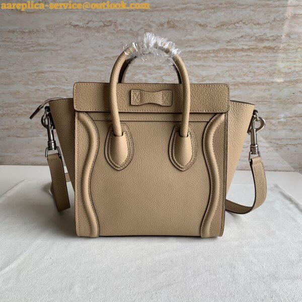 Replica Celine Nano Luggage Tote Bag In Dune Drummed Calfskin 14