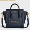 Replica Celine Nano Luggage Tote Bag In Kohl Drummed Calfskin