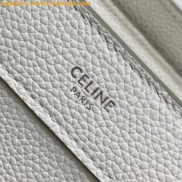 Replica Celine Nano Luggage Tote Bag In White Drummed Calfskin 8